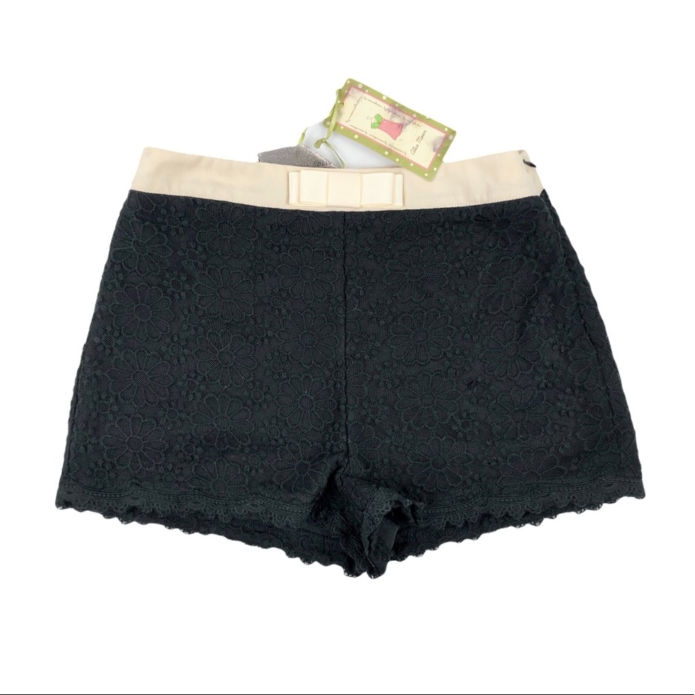 Alice Moon High Waisted Black Floral Lace Shorts